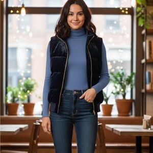 Stella McCartney Melissa Long Puffer Vest Quilted Velvet  size EU 42 or U…